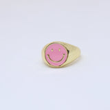 Pink Smiley Ring