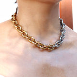 Mixed Oval Link Chain in Gold & Silver