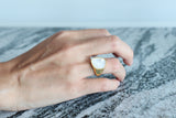 Sterling Silver Mother of Pearl Ring Small