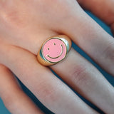 Pink Smiley Ring