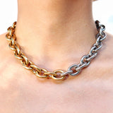 Mixed Oval Link Chain in Gold & Silver