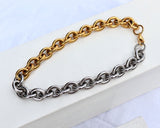 Mixed Oval Link Chain in Gold & Silver