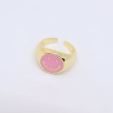 Pink Smiley Ring