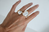 Sterling Silver Mother of Pearl Ring Large