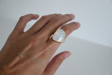 Sterling Silver Mother of Pearl Ring Large