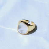 Sterling Silver Mother of Pearl Ring Small